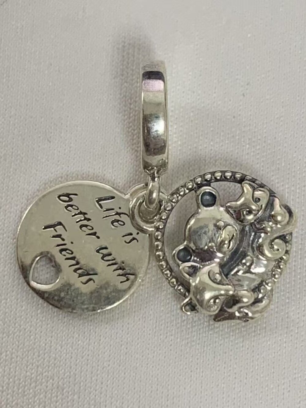 Pandora Bear, Fox & Squirrel Dangle Charm, S925 Silver Jewelry